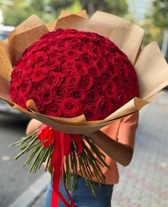 101 Kırmızı Gül Buketi